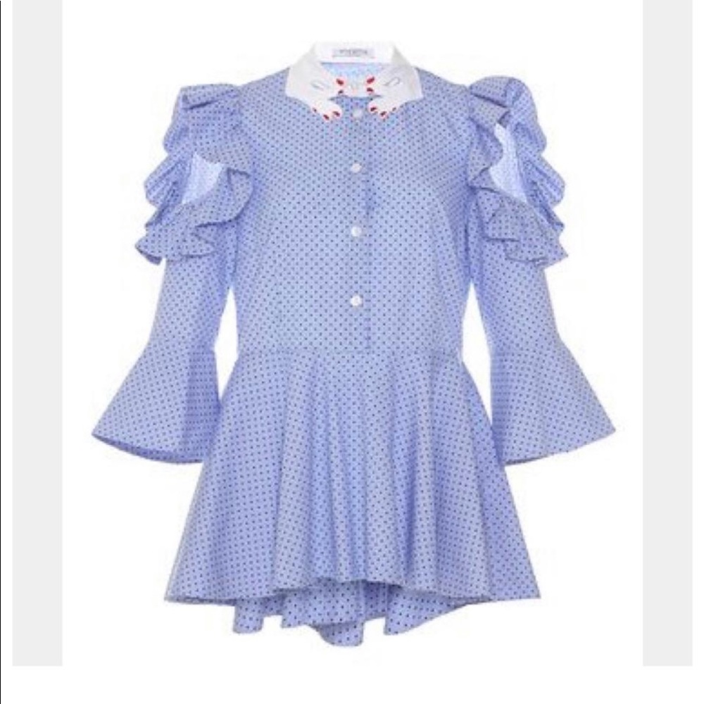 Blue Cold shoulder shirt